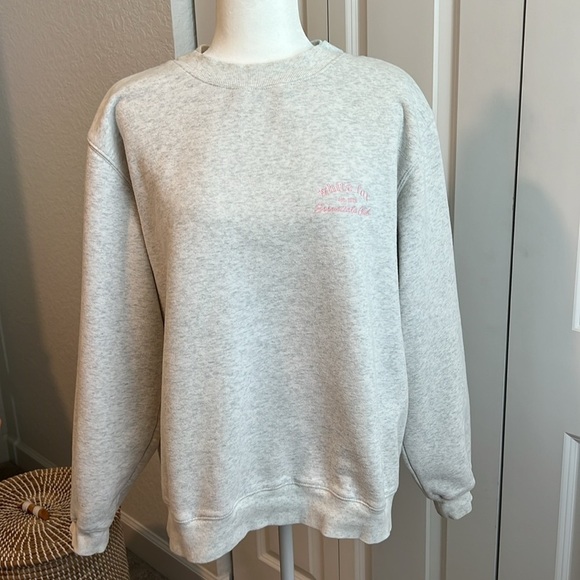 White Fox Boutique Essentials Club Set Crewneck & Sweatpants Grey Marle Pink - Picture 5 of 17